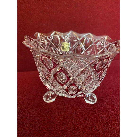 Bowl footed Golden Crown Crystal - Picture 2 of 8